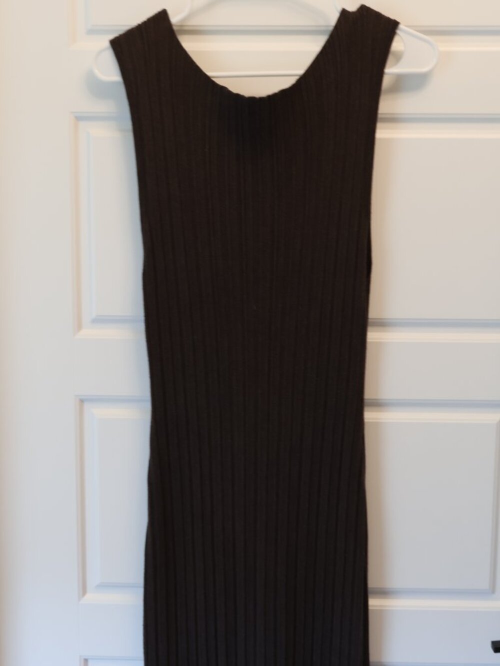 Quince Women Cotton Cashmere Ribbed Sleeveless Midi Dress Brown XL - Picture 6 of 10